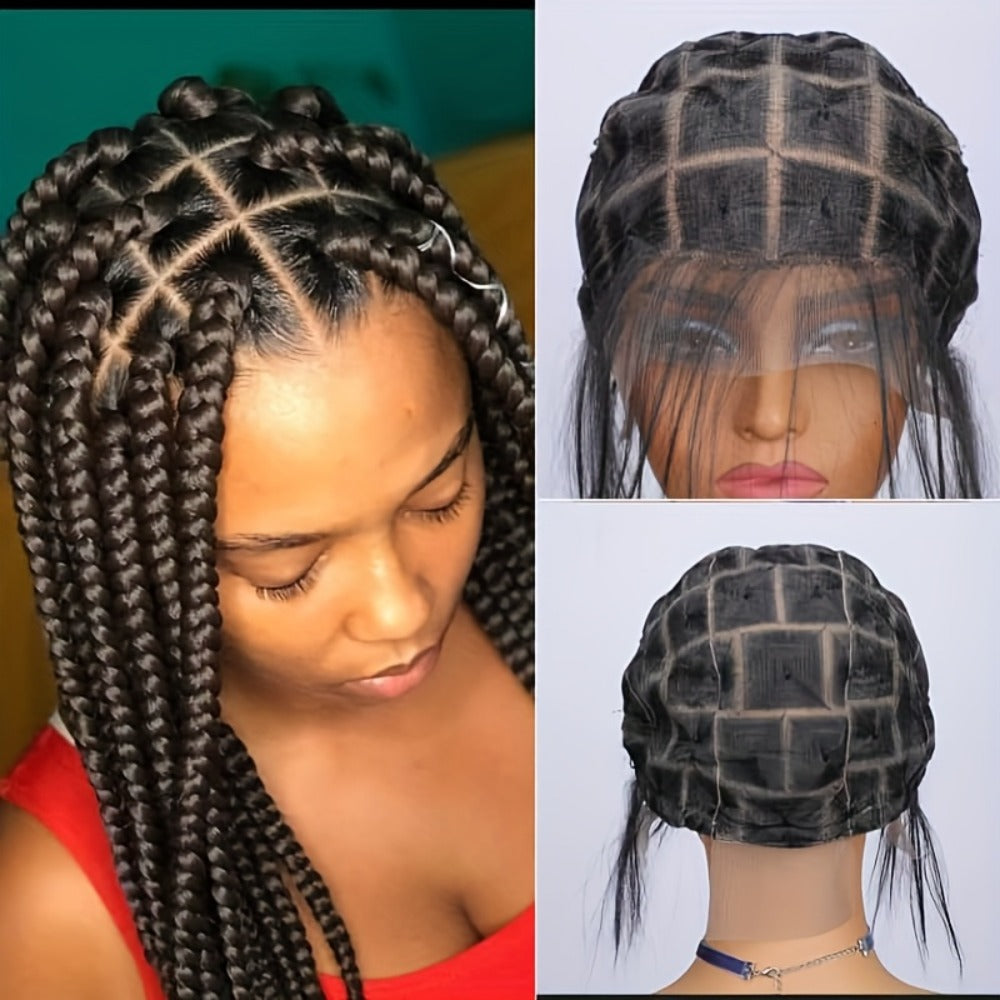 Crochet Wig Cap DIY Braiding Set Double Full Lace Baby Hair Premade Lace Front | Nylon Hair Net Hook Tool for Making Braided Wigs 82 109 112