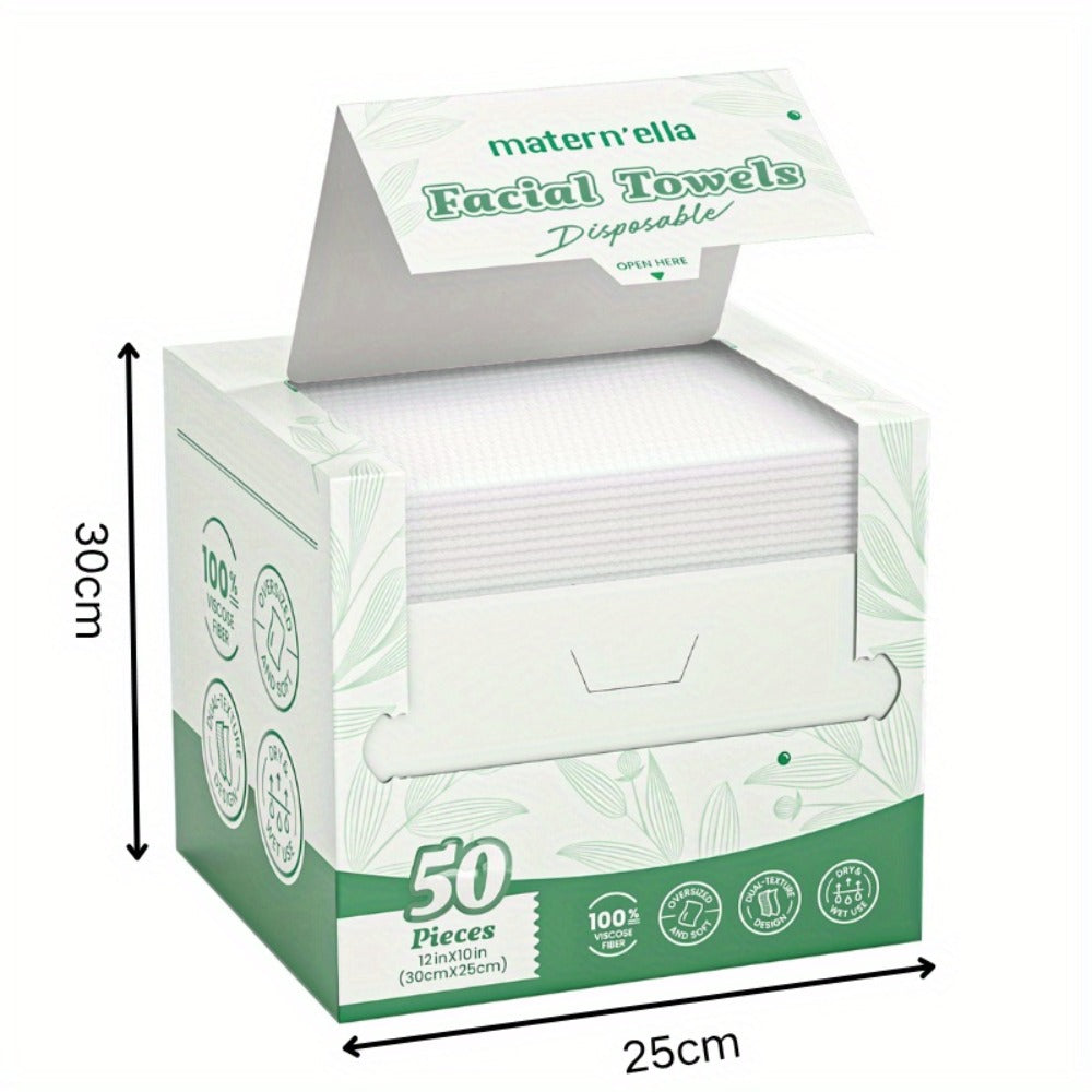 Disposable Face Towels Jumbo Ultra- Extra Thick, Highly Dry Wet Dual-Use Facial Wipes for Makeup Removal