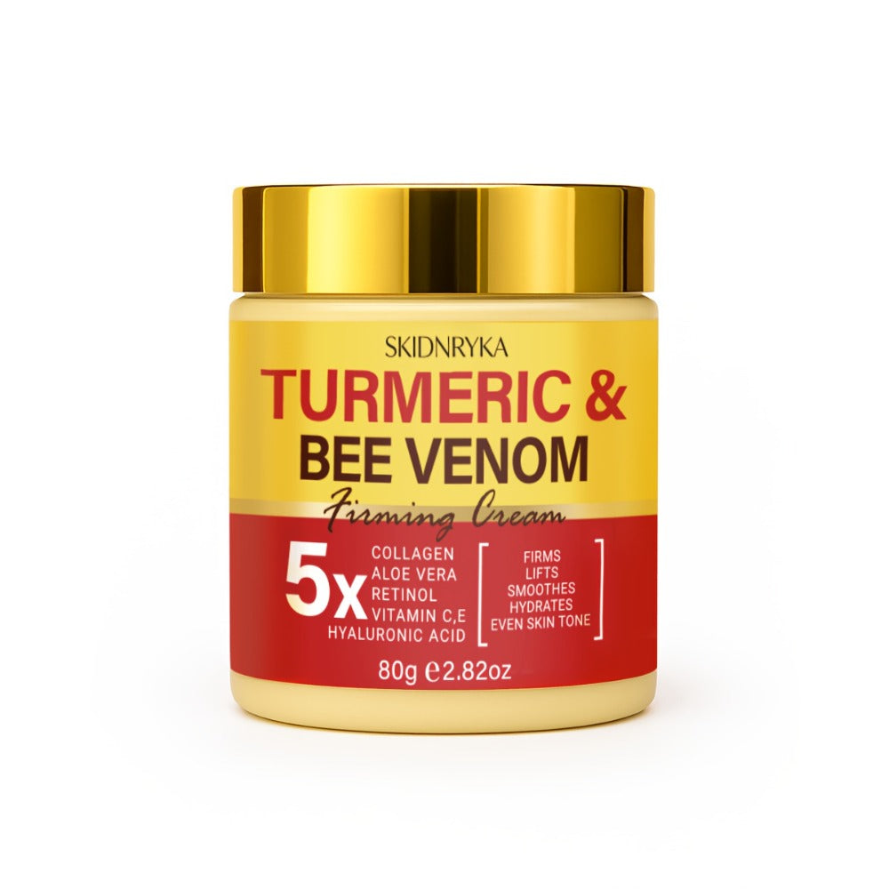 Face Cream Turmeric Bee Venom Two-Piece Day and Night Set with Hyaluronic Acid, Collagen and Vitamins C and E