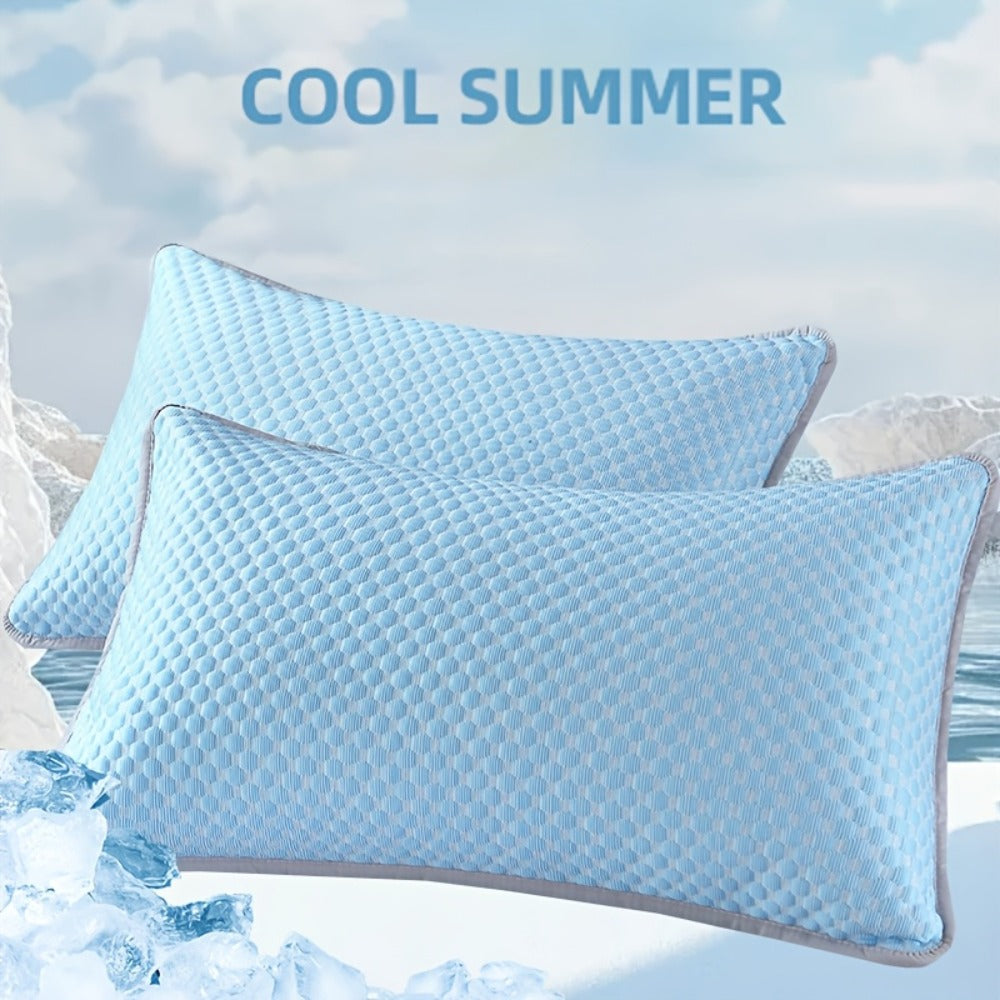 Cooling Pillow Cases 2-Pack 3D Ice Bean Texture, Polyester Pillowcases for Summer, Cool Sleep Bedroom Pillow Covers