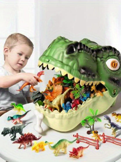 Dinosaur Toys for Boys 46pcs Realistic Jurassic Dinosaur Figures Set with Eggs, Trees & Fence