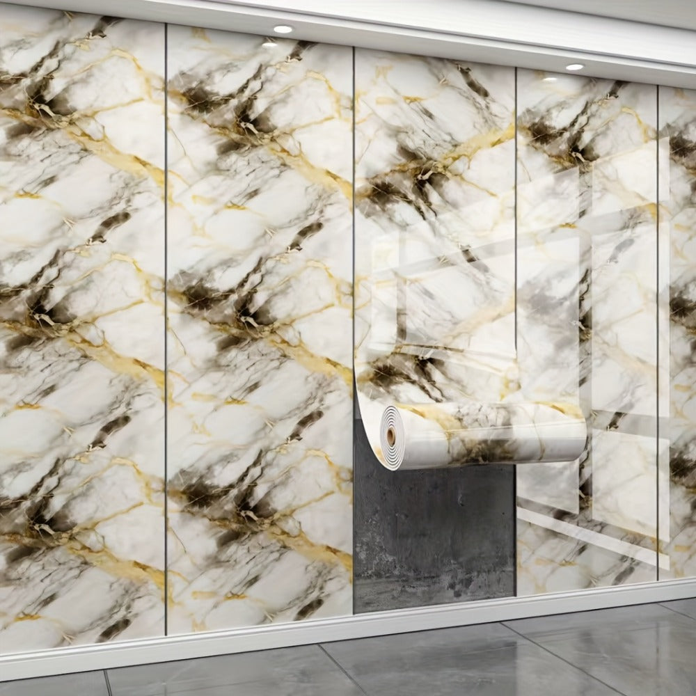 3D Marble Peel and Stick Wall Tile Stickers Self Adhesive Removable Wallpaper Roll for Kitchen Backsplash Bathroom Living Room Bedroom Wall