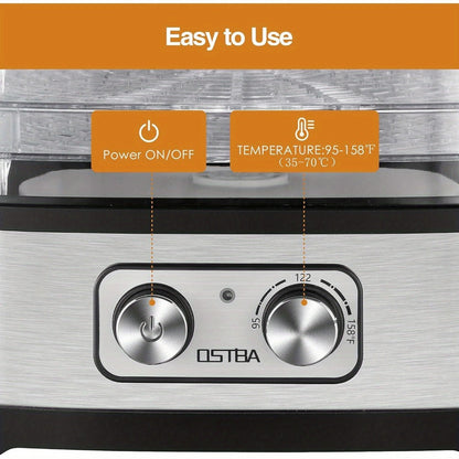 Food Dehydrator 240W with Temperature Control | BPA-Free Dishwasher-Safe Trays, Electric Food Dryer for Jerky, Fruits, Herbs & Vegetables