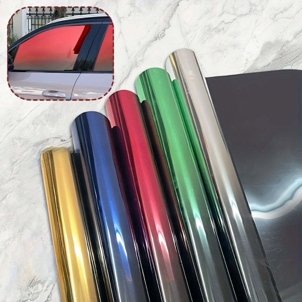 Gradient Window Tint Film Roll 19.7" x 118" Heat Resistant Shatterproof PET – Two-Tone Car Window Film Easy Apply & Remove Red Black Green