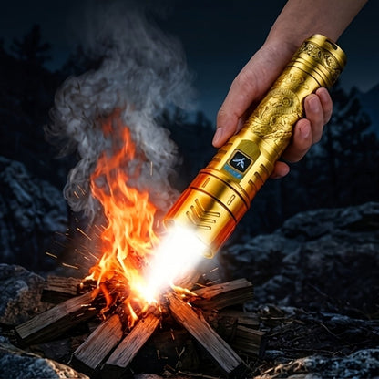 Tactical LED Flashlight 5000mAh Rechargeable Zoomable with Ignition Lens for Entryways, Bedrooms and Living Spaces