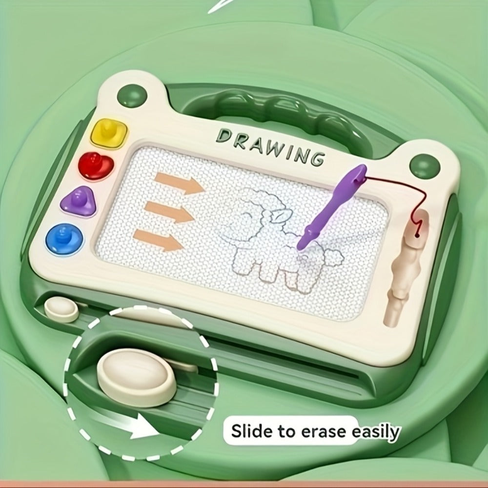 Kids Drawing Board Toy 3-in-1 with Stamps Brush Stand – Magnetic Doodle Art Set for Toddlers Boys Girls Ages 3+ Birthday Easter Christmas