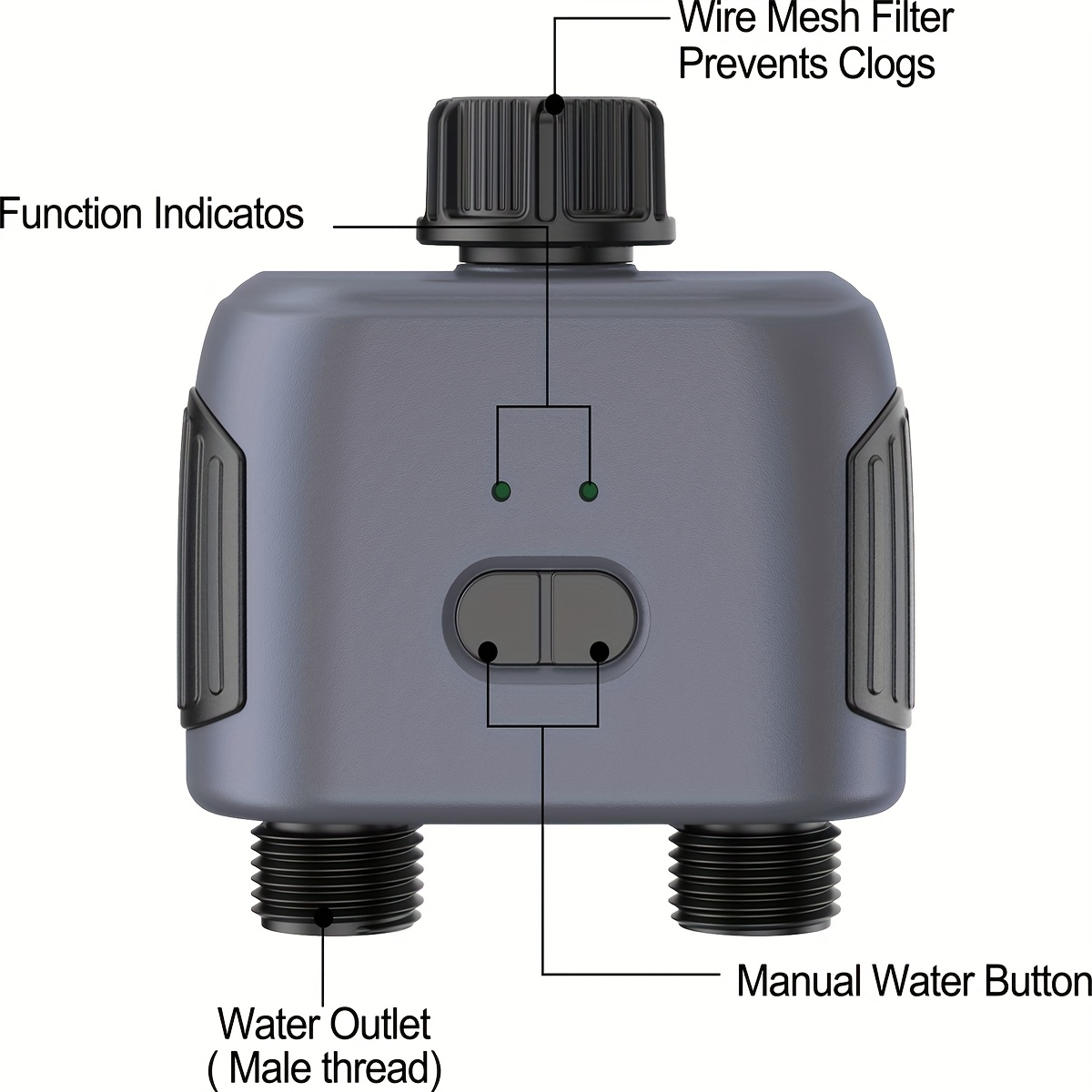 WiFi Sprinkler Timer Smart 2-Zone Irrigation System with App & Alexa Voice Control, for Garden, Lawn and Yard Watering
