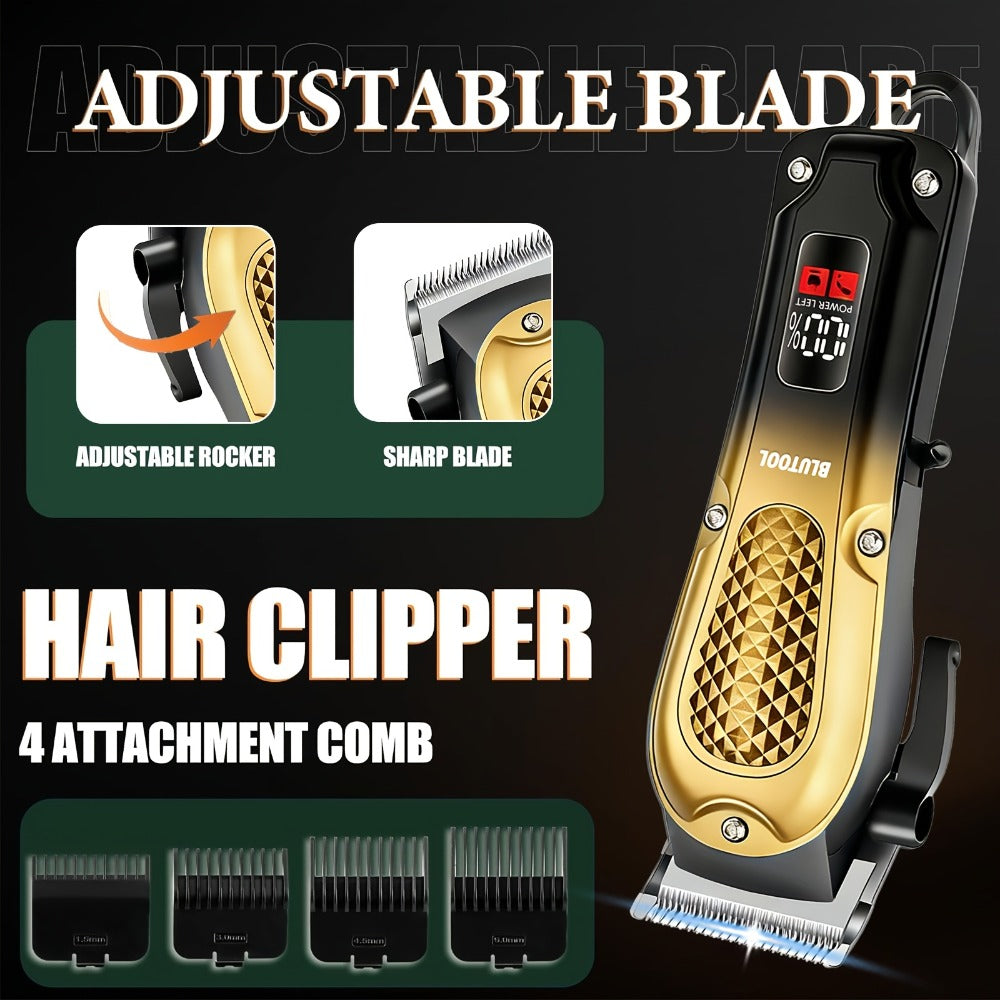 Men's Grooming Kit Hair Clipper & Electric Shaver USB Rechargeable Cordless LED Display – Precision Beard Trimmer Face Shaver Set for Hair