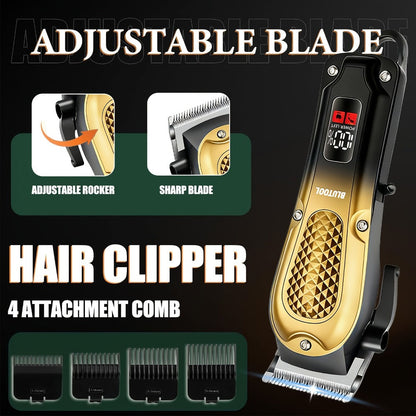 Men's Grooming Kit Hair Clipper & Electric Shaver USB Rechargeable Cordless LED Display – Precision Beard Trimmer Face Shaver Set for Hair