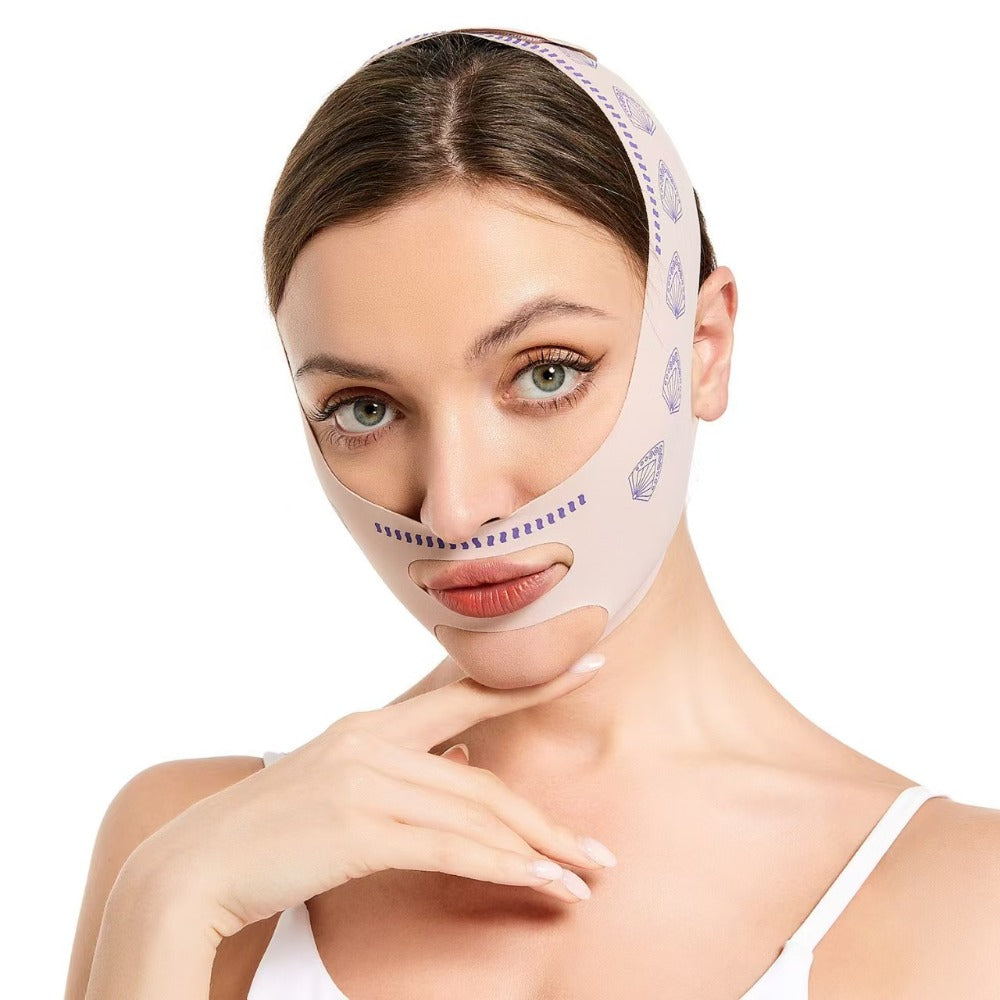 V-Line Face Lift Belt 5-Pack Facial Contouring Lifting Mask with Forehead Lift Band for Makeup, Travel and Everyday Vanity Use
