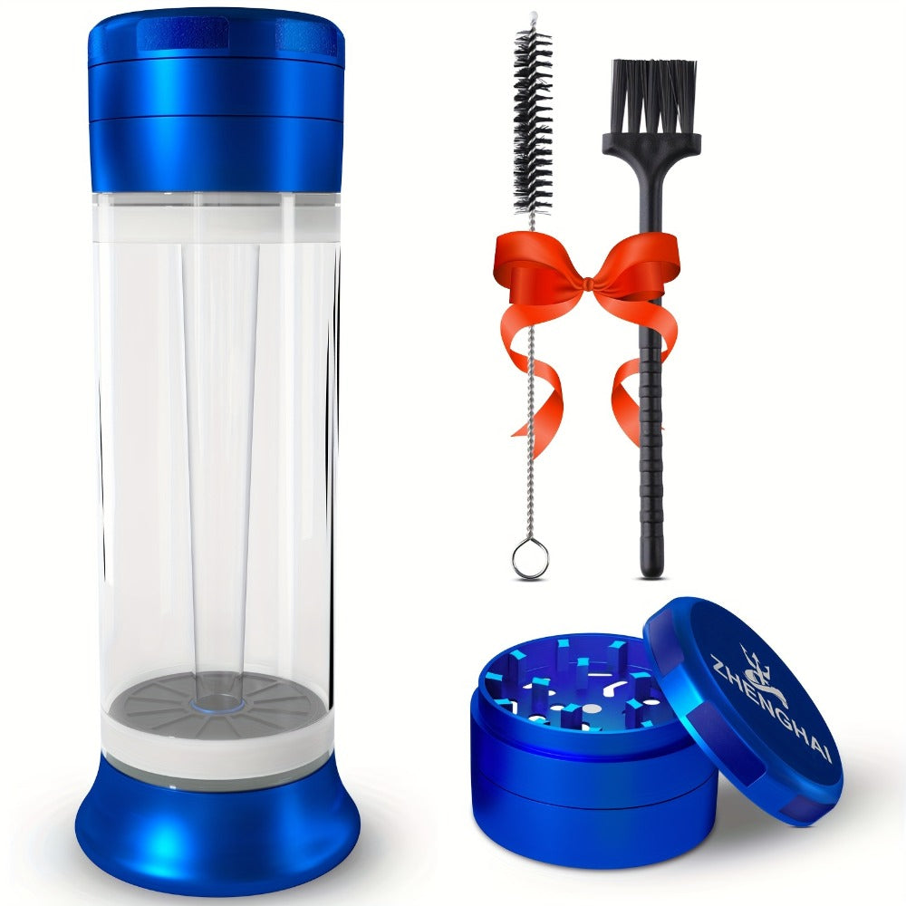 3-in-1 Herb Grinder with Cone Loader & Rolling Machine, Multifunctional Tobacco Grinder Blunt Joint Roller Filling Storage All-in-One