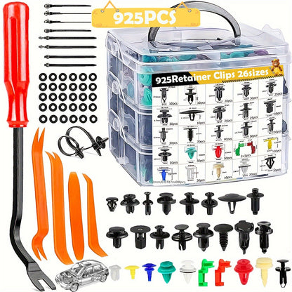 Car Retainer Clips Push Fasteners Kit Bumper Plastic Rivets Assortment for Auto Interior Exterior Trim Panel Body Clips – 113 to 928 Pcs