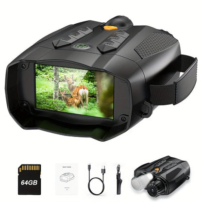 Night Vision Goggles with Built-In 3W IR Illuminator, 200MP HD, 10X Digital Zoom, 5W IR Light, Battery