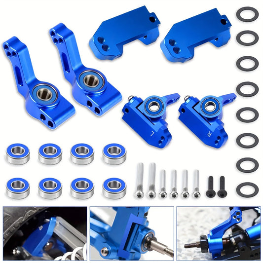 Aluminum Front Steering Caster Block Set for Traxxas Slash 2WD Stampede Rustler RC Car Upgrade Kit Replaces #3632 #3736 #3752 with Stub Axle