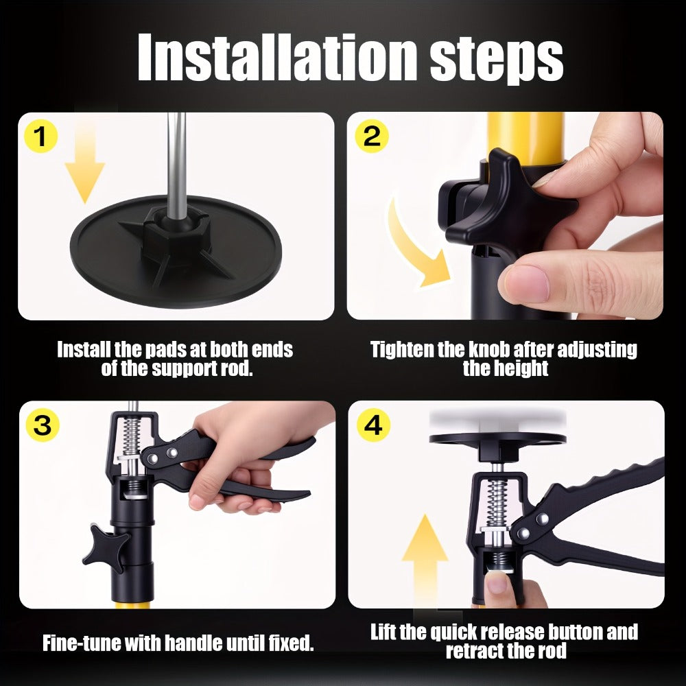 Telescopic Support Rods 2-Pack Third Hand Support System, 11.8-45.3 Inch Adjustable Steel Props, Load