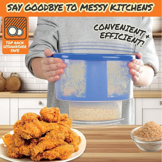 Breader Bowl Mess-Free Breading Station, All-in-One Shake and Coat Batter Bowl for Chicken Fish Shrimp Vegetables