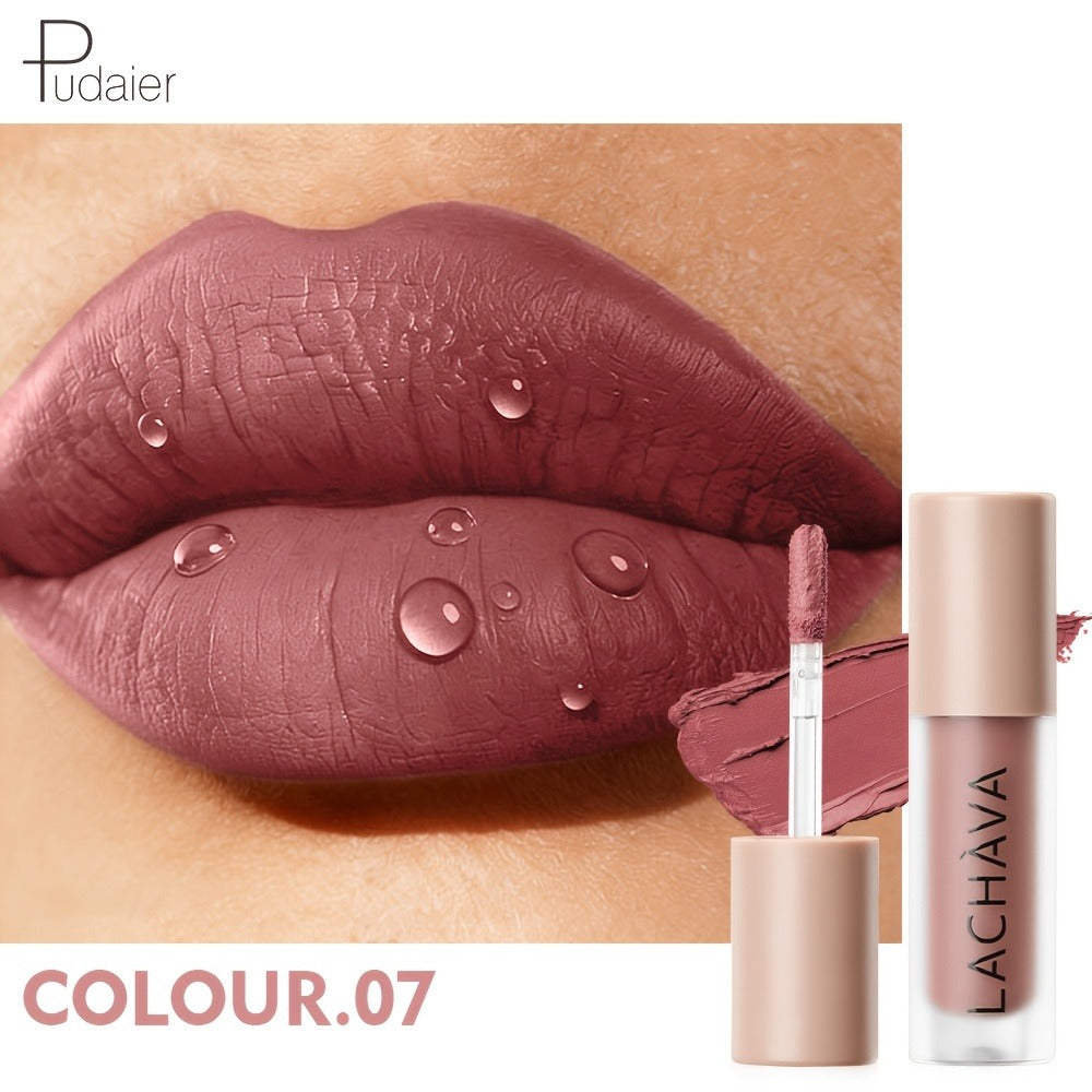 Velvet Matte Liquid Lip Color in Five Coordinated Nude-Tone Shades with 7.4cm Square Tube and Wand