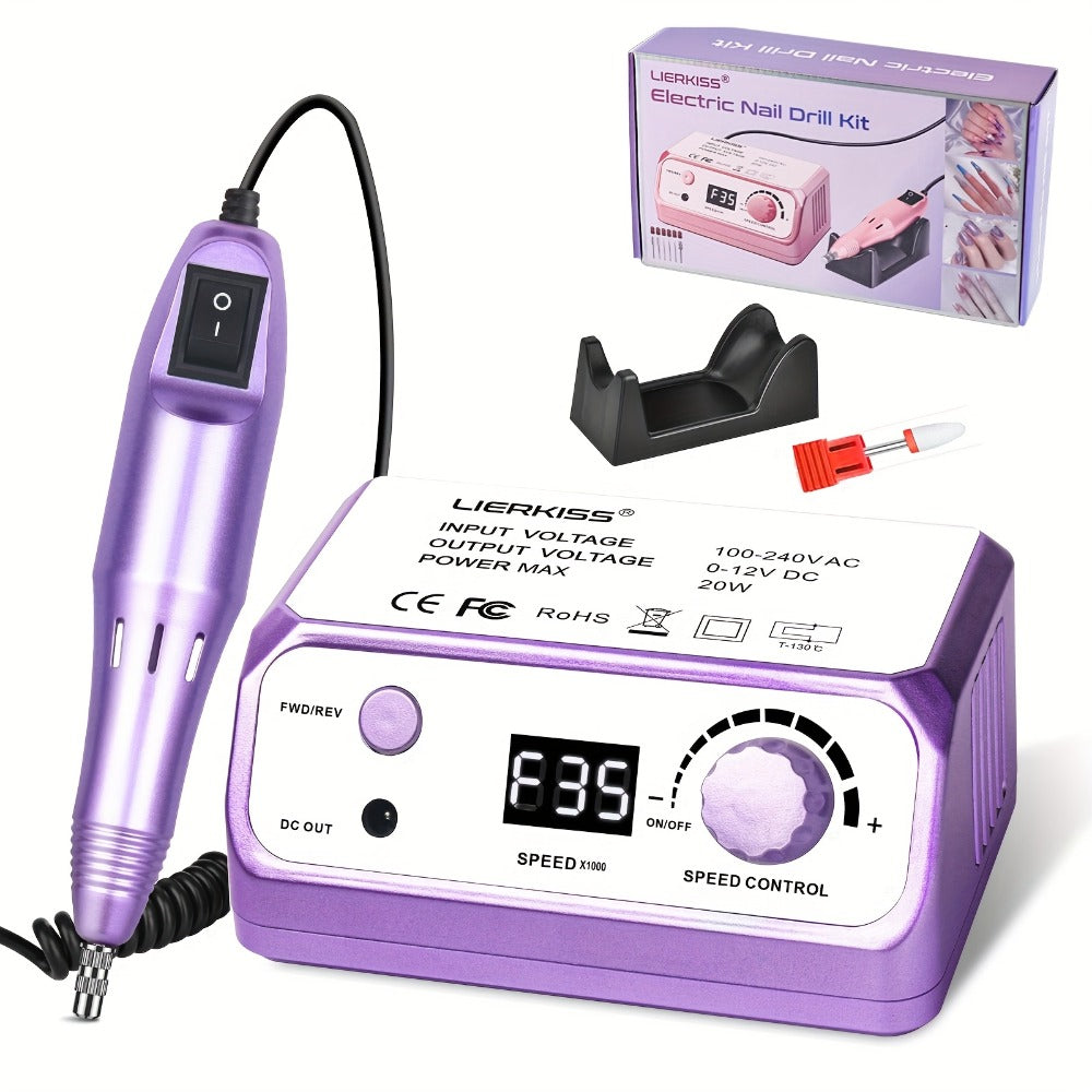 Nail Drill Kit 35000 RPM with 100 Sanding Bands Multiple Drill Bits Electric Nail File for Acrylic Gel Nails Manicure Pedicure Salon Home