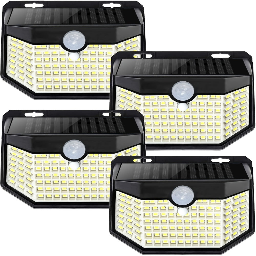 Solar Step Lights Outdoor 120 LED Motion Sensor, 270° Wide Angle Wall Light with 3 Modes, Solar Powered Stair Light for Pathway