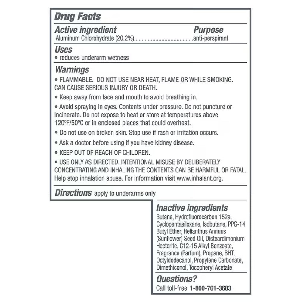 Dove Beauty Finish Antiperspirant Body Spray, Six 5 fl oz Cans with Pink-Cap Can Presentation