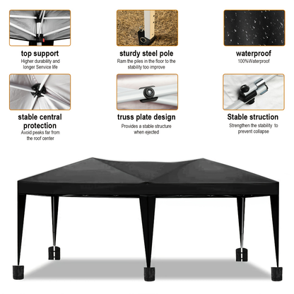 Party Tent 10x20ft 6 Sidewalls Commercial Canopy for Garden, Patio and Yard Use, with the Listed Configuration