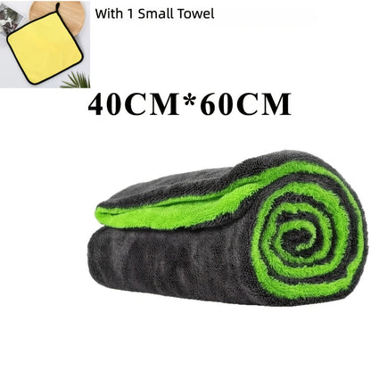 Car Drying Towel in 1400 GSM Microfiber with Two Size Options or Nine-Piece Wash Tool Bundle