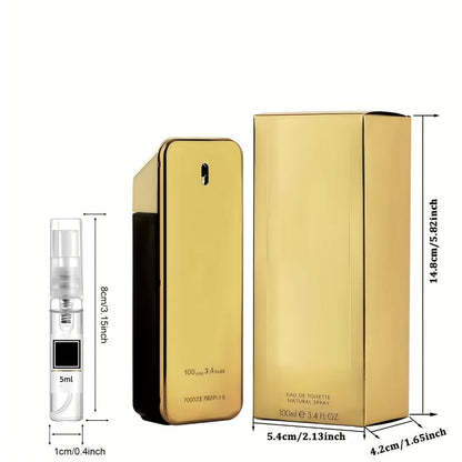 Men's Luxury Cologne 3.4oz Oriental Fragrance Scent Golden Spray Portable Travel Daily Use Christmas Gift for Him 100ml
