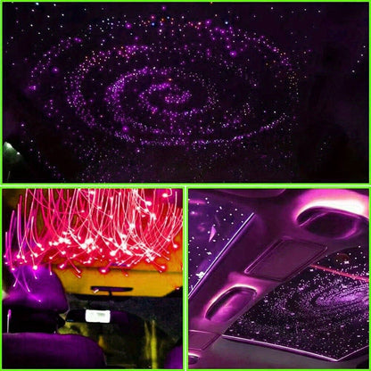Fiber Optic Star Ceiling Light Kit 1000pcs, 0.5mm x 78.74" RGBW Car Roof Headliner Starlight Kit with App & 24-Key Remote Control