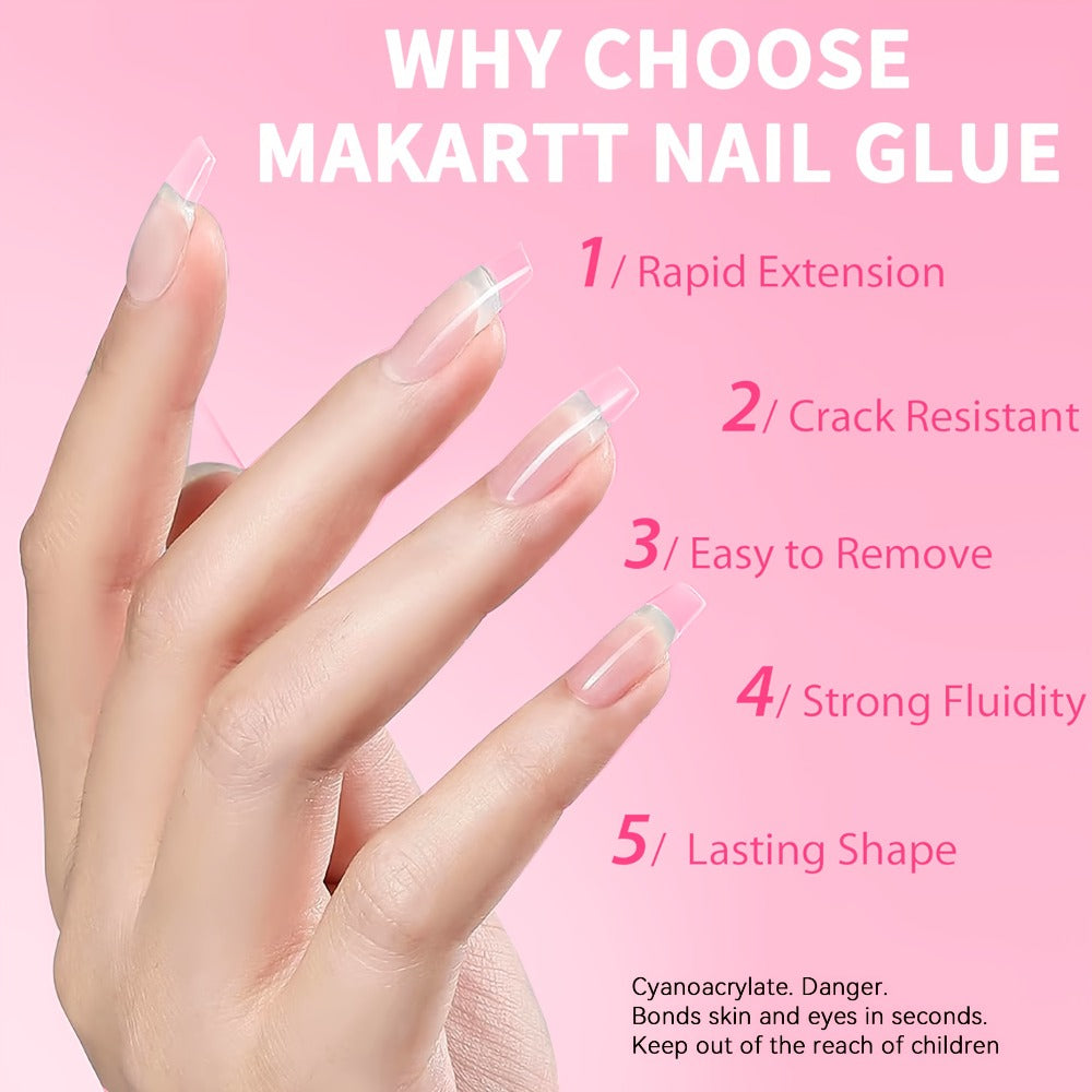 Acrylic Nail Glue Set 14 Pcs No Lamp Quick Dry Super Strong Bond – 12×2ml + 2×7ml Bulk Pack for Press On Nails, Fake Nails