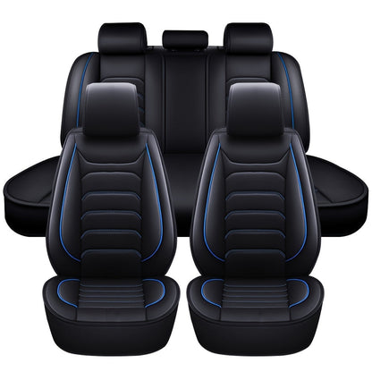 Car Seat Covers 5-Seat Faux Leather Set with Foam Padding and Optional Matching Pillow Pieces