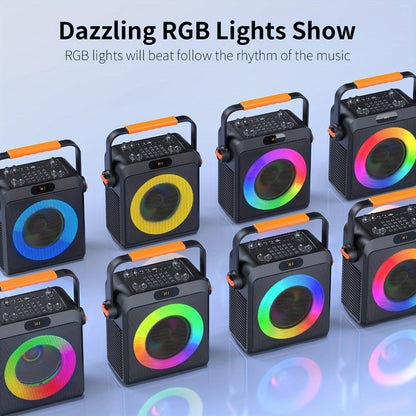 JYX T19-T Karaoke Machine for Adults with 2 Microphones & RGB Light Show – Wireless Bluetooth Speaker