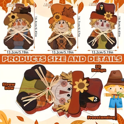 Halloween Autumn Tiered Tray Decor Set 3pcs Rustic Farmhouse Pumpkin Signs for Entryways, Bedrooms and Living Spaces