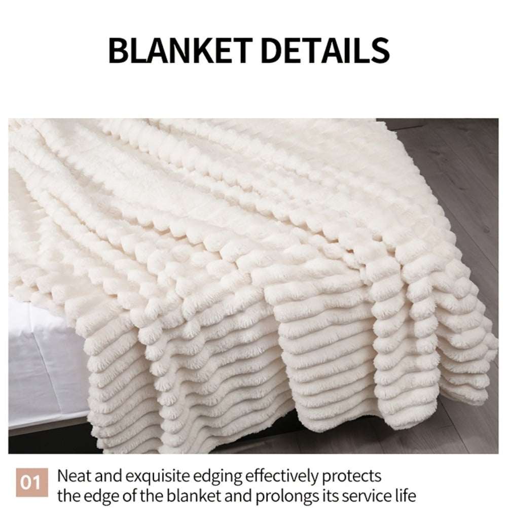 500gsm Heavy Plush Blanket, Ultra Thick Fluffy Blanket for Bed, Sofa & Travel, Baby to Double Size
