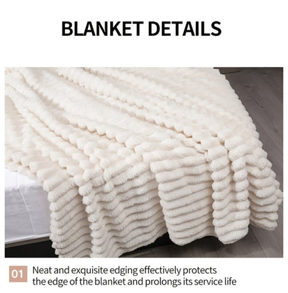 500gsm Heavy Plush Blanket, Ultra Thick Fluffy Blanket for Bed, Sofa & Travel, Baby to Double Size