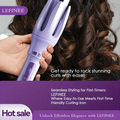 Automatic Rotating Curling Iron 4 Temperature Settings 40M Negative Ion Ceramic Barrel, for Home, Travel and Salon Hair Styling