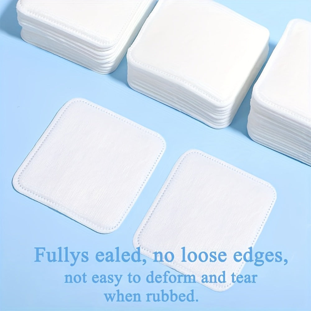 Disposable Square Cleansing Pads 200pcs (2 Boxes x 100) Extra Thick Soft Wet & Dry Facial Pads for Daily Skincare Makeup Removal
