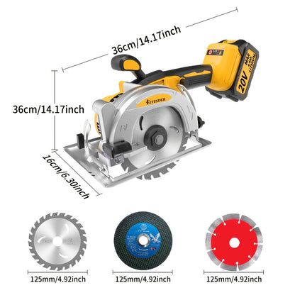 Brushless Circular Saw 5-Inch Kit 6900RPM with Battery & Charger, 45° Bevel Cut, Up to 6 Saw Blades