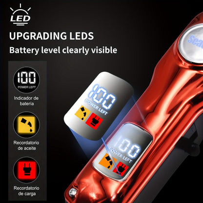 900mAh LCD Hair Clippers for Men – USB Rechargeable Cordless Electric Trimmer with Limit Combs & Cleaning Brush