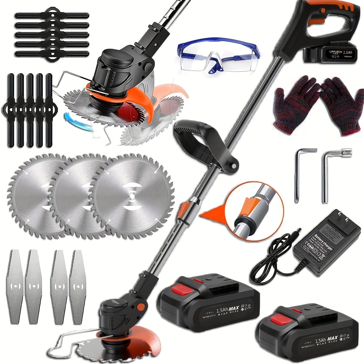 Cordless Electric Weed Wacker, Handheld Lawn Trimmer Garden Yard for Garden, Patio and Yard Use