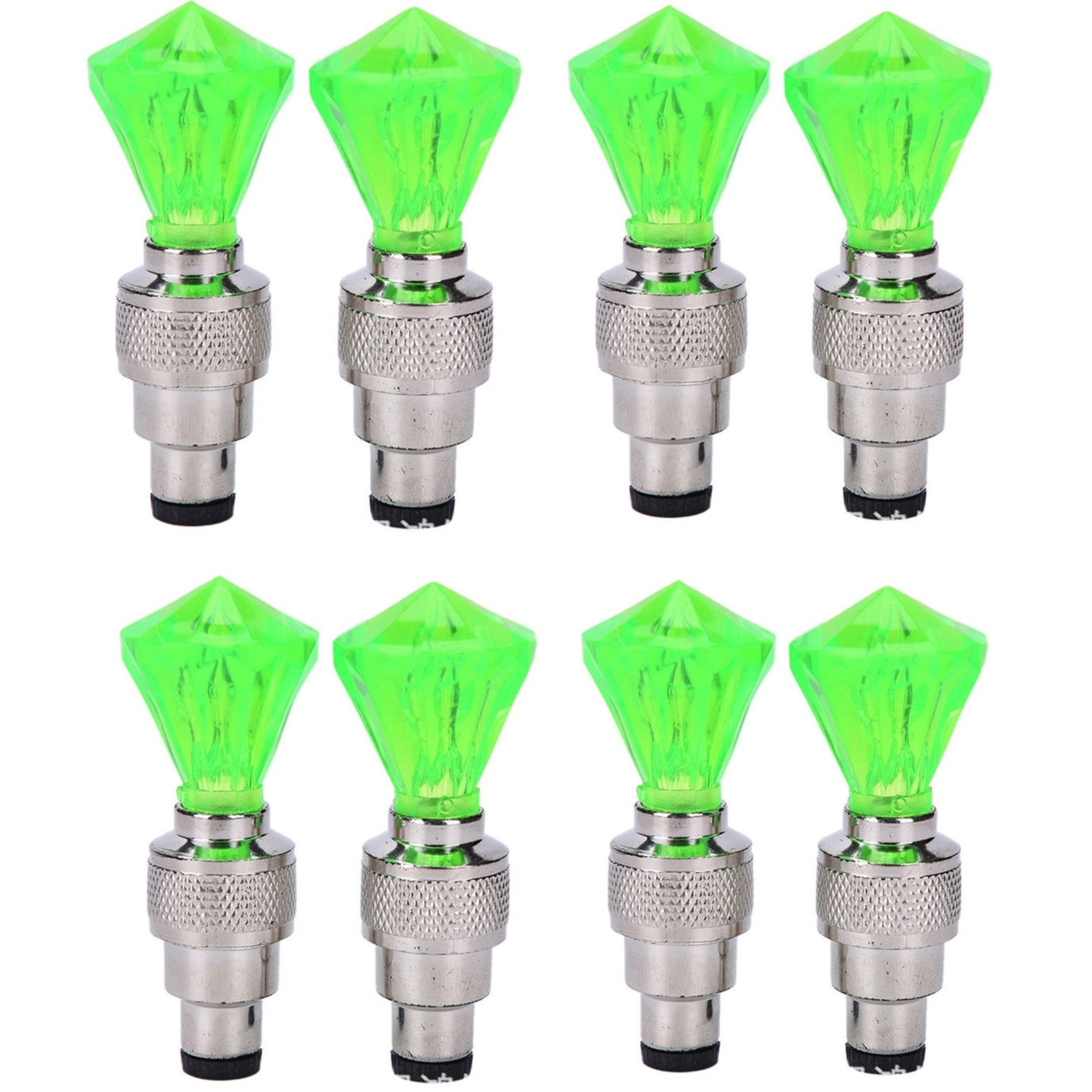 LED Tire Valve Stem Light Sets in 4-, 8- or 16-Piece Blue, Green, Red, Mixed and Skull-Top Configurations