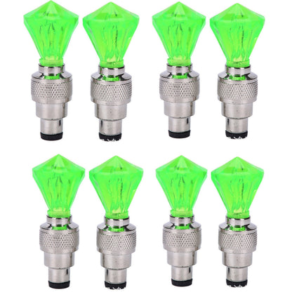 LED Tire Valve Stem Light Sets in 4-, 8- or 16-Piece Blue, Green, Red, Mixed and Skull-Top Configurations