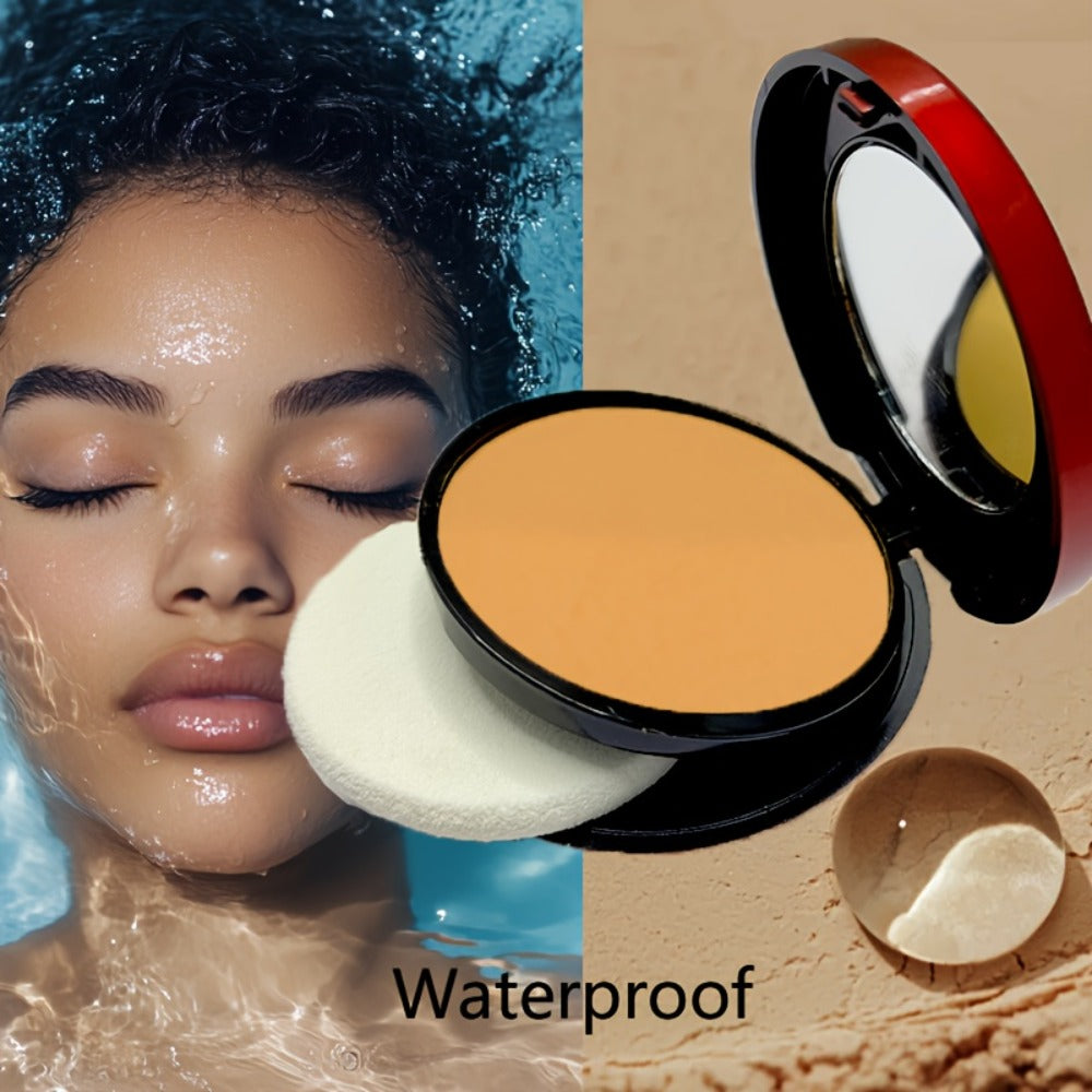 Pressed Powder Foundation Contour Matte Ful1l Coverage Oil Control Waterproof, 6 Shades Light to Dark