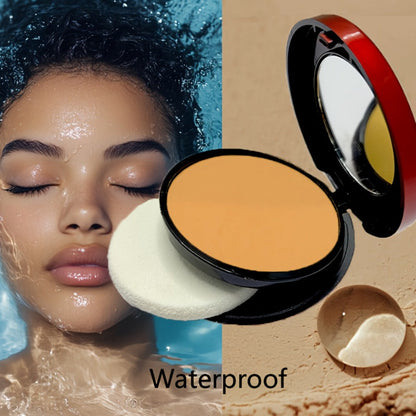 Pressed Powder Foundation Contour Matte Ful1l Coverage Oil Control Waterproof, 6 Shades Light to Dark