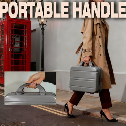 Hard Shell Makeup Travel Case Waterproof Pressure-Proof Portable Cosmetic Suitcase with Elastic Band Luggage Attachment Carry-On Organizer