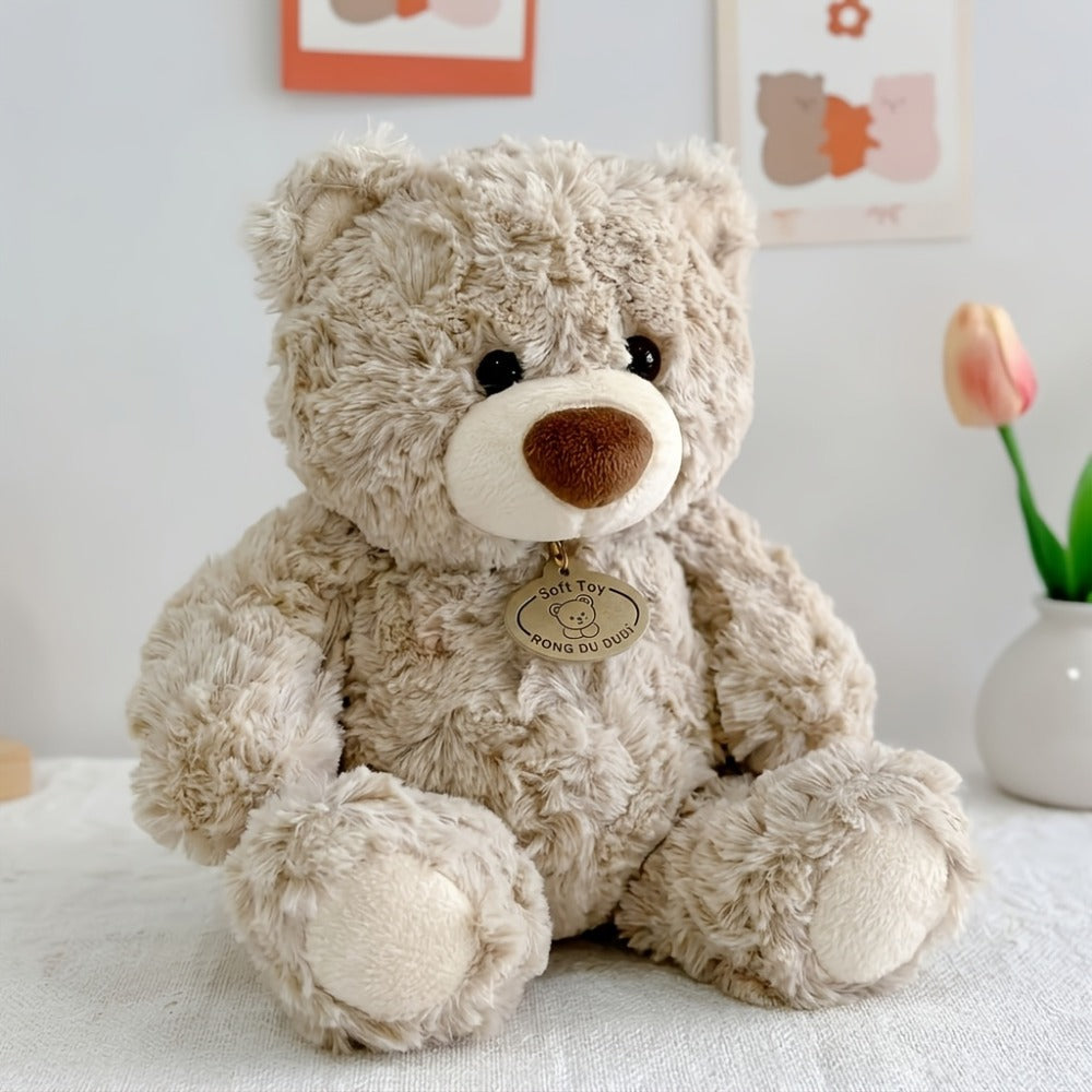 Plush Toy Oversized-Style Teddy Bear in Beige or Brown with Classic Seated Bear Details and Gifting