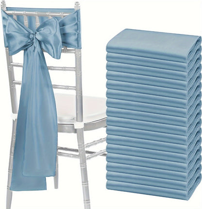 100pcs Satin Chair Sashes Bows for Wedding Banquet Party Event Decoration, 13 Colors, 18×275cm