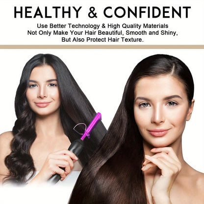 Electric Hot Comb Hair Styling Tool with Ceramic Heater, Holder, Two Clips and Five Color Options