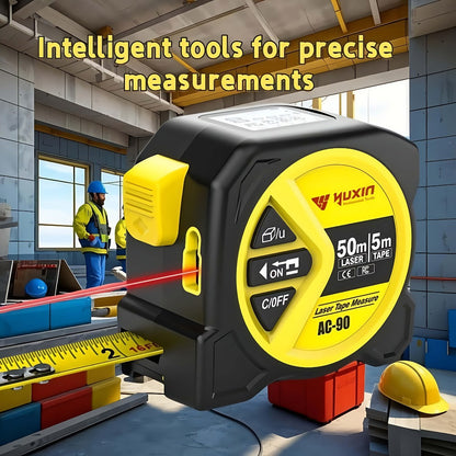 Laser Tape Measure 3-in-1 Digital Distance Meter 50M 165ft High Precision Infrared for Entryways, Bedrooms and Living Spaces