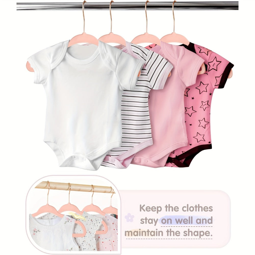 Baby Hangers Pink Velvet Nursery Closet Kids Clothes Hangers with Size Dividers for Infant Toddler Girls Boys 50/30pcs