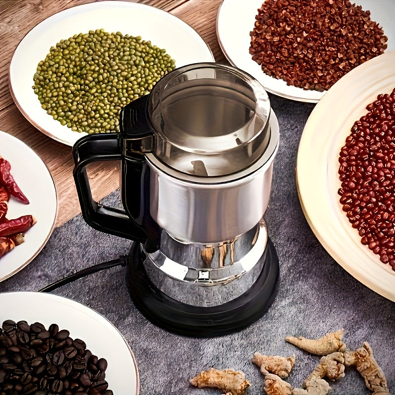 Electric Coffee Grinder 300W 25000RPM, 8-Blade Stainless Steel Spice & Grain Mill for Coffee Beans